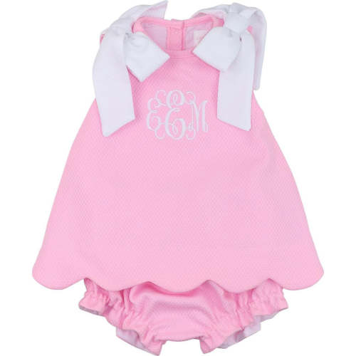 Pink Honeycomb Bow Diaper Set