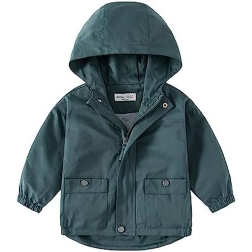 Volunboy Toddler Boys Windbreaker Casual Outerwear Kids Lightweight Zip Hooded Jacket Baby Cute Dust Coat