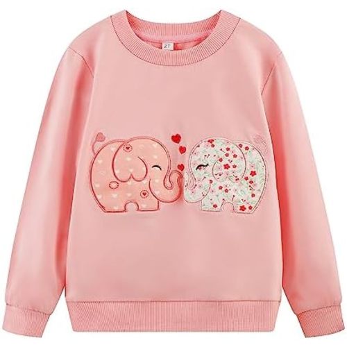 Toddler Baby Girls Sweatshirts Kids Winter Clothes Casual Long Sleeve Shirts Crewneck Pullover Sweater Tops 2T-7T