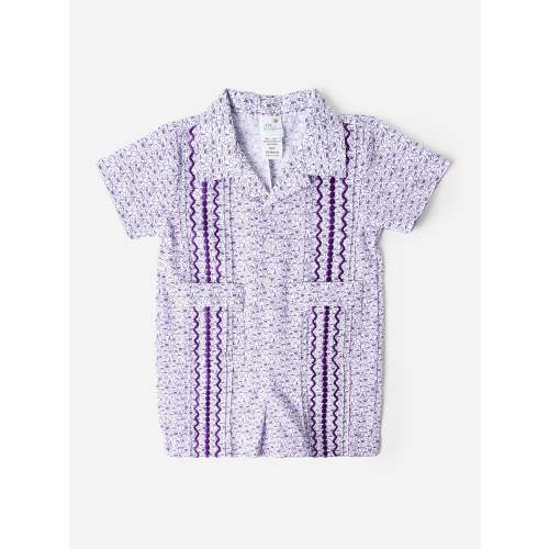 Six Honeybees Baby Boys' Guayabera Romper | $76.00 | Saint Bernard