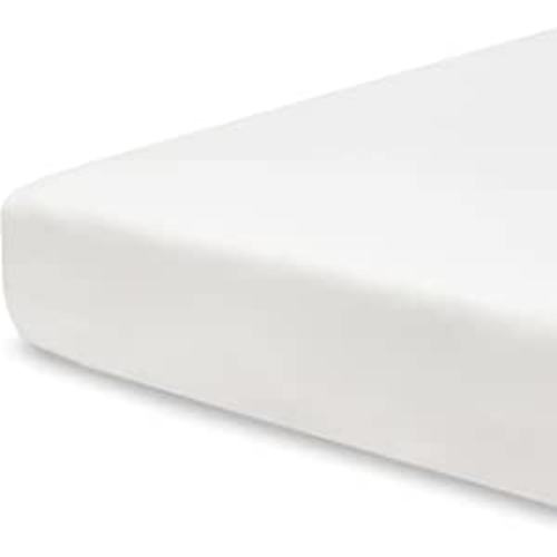 Pobibaby - Single Solid Premium Fitted Baby Crib Sheets for Standard Crib Mattress - Ultra-Soft Cotton Blend, Safe and Snug, and Stylish Solid Crib Sheet (Soft White)