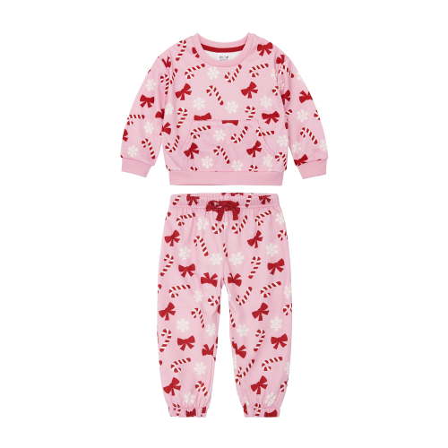 Joyful Moments Infant Candy Cane Print Sweatshirt and Jogger, 2-Piece Set, Sizes 12M-5T