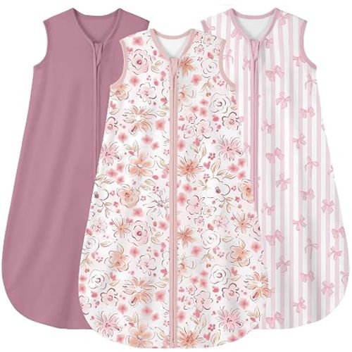 Yoofoss Baby Sleep Sack 0-6 Month 0.5TOG 100% Organic Cotton 2-Way Zipper
