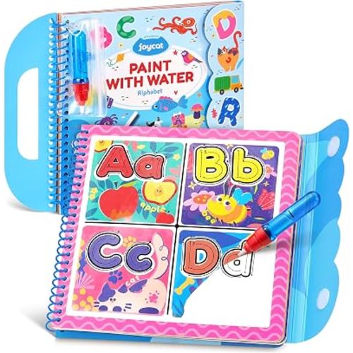 JoyCat Alphabet Water Coloring Book for Toddlers 3-5, Reusable 14 Pages