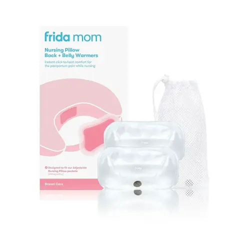 Frida Mom Nursing Pillow Back + Belly Warmers | Reusable Click-to-Heat Relief in an Instant for Back + Belly | 1 set - 2 heat packs