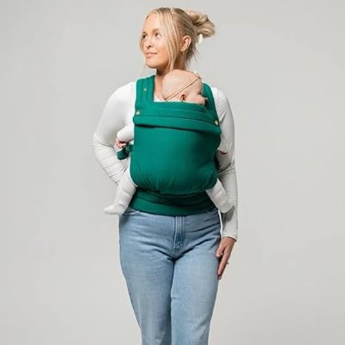 Mabē Monarch Ergonomic Baby Carrier – Premium Cotton Soft Structured Newborn to Toddler Carrier with Hip-Healthy Design, 3 Carry Positions (9-46 lbs), Lightweight & Breathable, (Evergreen)