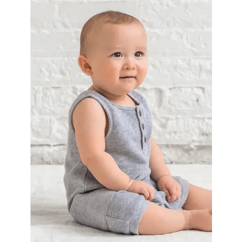 Percy Waffle Short Romper - 6-12 months