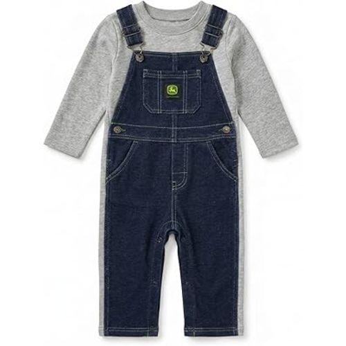 John Deere Baby French Terry Coverall Newborn to Infant Sizes (3-6 Months - 9-12 Months)