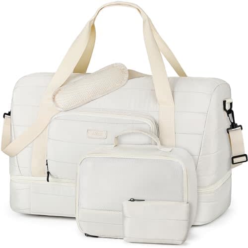 Travel Weekender Bag for Women, Overnight Bag with Shoe Compartment Oversized Travel Duffel Bag Carry On Tote 21"