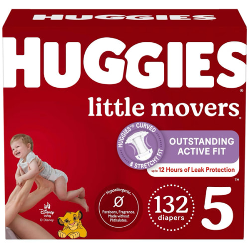 Huggies Little Movers Diapers - Size 5 - Box of 132