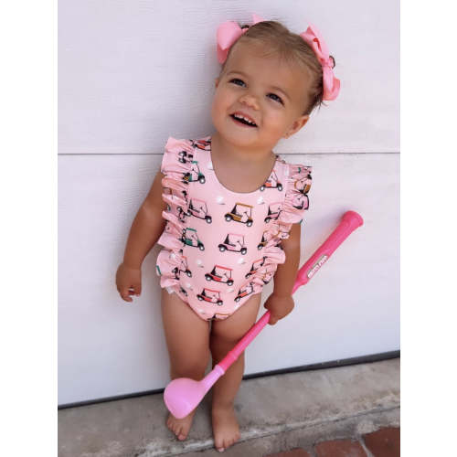 Pink Golf Cart / Monaco Swimsuit / UPF 50+