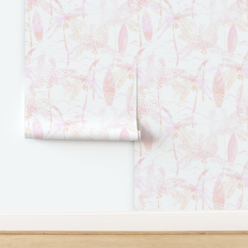 Wallpaper in Surf Palm Beach - soft pink