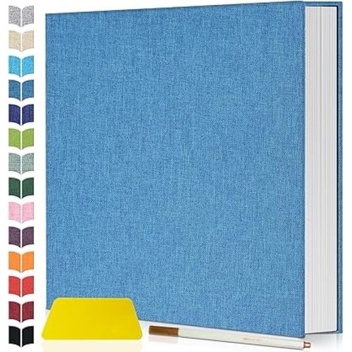 Artfeel Photo Album Self Adhesive Scrapbook,60 Pages Large Photo Book for 4x6,5x7,8x10 Pictures,DIY Album for Baby Wedding Family Travel Birthday,with Metallic Pen and Scraper