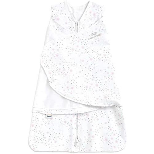 HALO SleepSack Swaddle | Cotton | 1.5 TOG | 68-75°F | 6-12 lbs |Moons Pink
