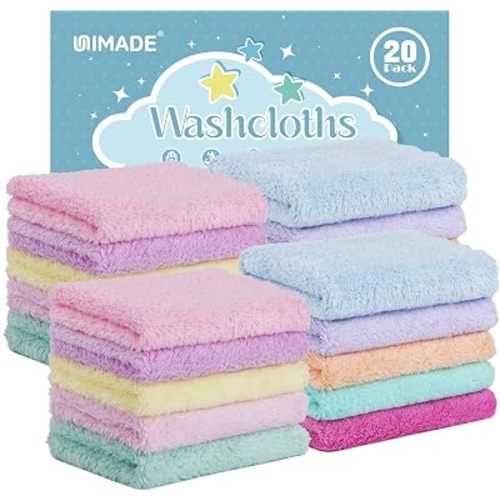 UNIMADE Baby Washcloths, Microfiber Coral Fleece Wash Cloths