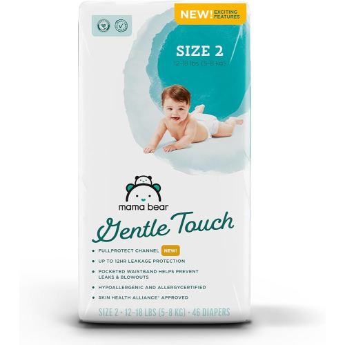 Amazon Brand - Mama Bear Gentle Touch Diapers, Size 2, 46 Count