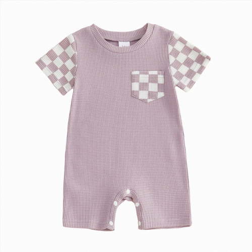 Ccpelsie Baby Bodysuits Baby Onesies Short Sleeve Infant Newborn Onesies Baby Boys Girls Clothes Purple,12-18 Months
