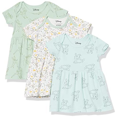 Amazon Essentials Disney | Marvel | Star Wars | Princess Babies, Toddlers, and Girls' Dresses, Pack of 3