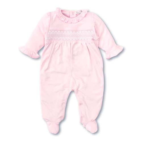Hand Smocked CLB Charmed Pink Footie