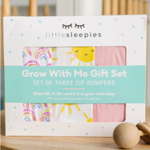 Pastel Rainbows, Bubblegum & Sunshine Zippy Grow With Me Gift Box - Little Sleepies