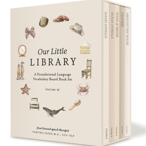 Our Little Library Vol. 2: Box Set (Ocean Animals, Safari Animals, Food & Drink, Clothes, and Around the House)