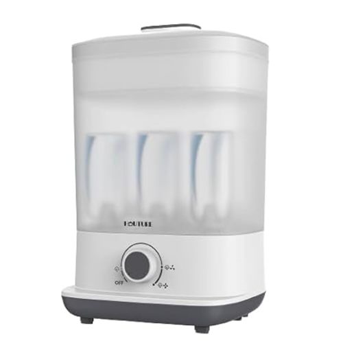HAUTURE Bottle Sterilizer and Dryer, 6-in-1 Baby Bottle Sterilizer (Esterilizador de Biberones), 10 Bottles Capacity, Electric Steam Bottle Sanitizer for Baby Bottles, Breast Pump Parts & Pacifiers
