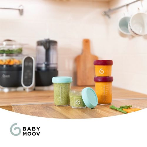 Babymoov Glass Babybowls Eco-Friendly and Durable Containers to Store, Reheat, and Transport Baby's Meals