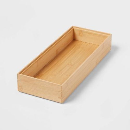 6"x 15" Natural Rectangular Drawer Organizer Brown - Brightroom™: Kitchen Utensil & Silverware Storage, Stain-Resistant
