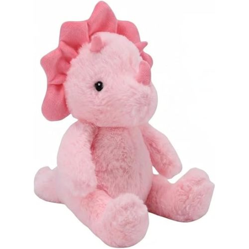 VANLINNY Dinosaur Stuffed Animals, Pink Dinosaurs Toy for Kids 3-5, Cute 9" Triceratops Stuffed Baby Plush, Soft and Comfort to Hug, Ideal Christmas Birthday Gift