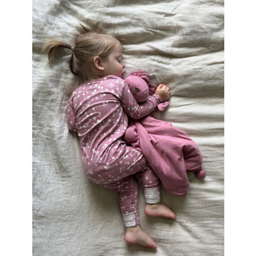 Mini Floral Baby Pink Convertible Footie Pajamas | günamüna
