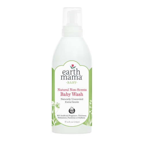 Earth Mama Non-Scents Baby Wash for Sensitive Skin 34 fl oz with Herbal and Oil Blend