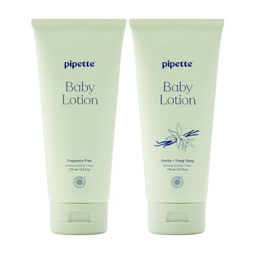Pipette Baby Lotion Scented Discovery Duo, Pack of 2, Includes Sweet Wildflower and Vanilla + Ylang Ylang Scents, Baby Lotion for Newb\and Hypoallergenic | For Newborn & Kids - Sensitive Skin - Non-Toxic & Hypoallergenic