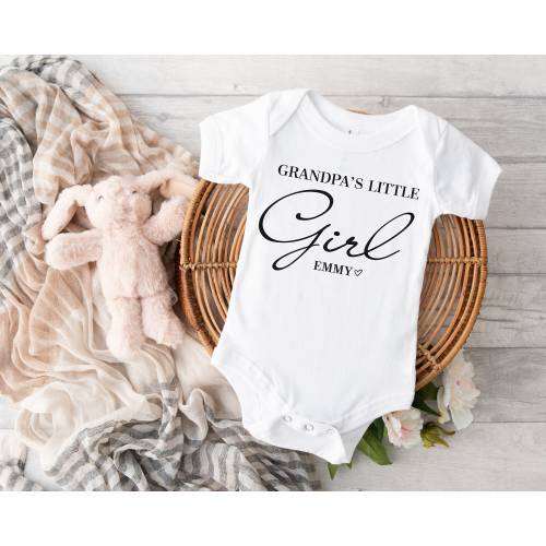 Grandpa's Little Girl Onesie® , with name, Gift For New Grandpa From Newborn Baby Boy Or Girl, Baby Shower Gift
