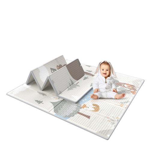 PKINOICY Baby Play Mat, 47x47inch Play Mat, 0.4 in Thick Waterproof Playmat for Babies, Foldable Play Mat for Small Baby Playpen, Small Spaces
