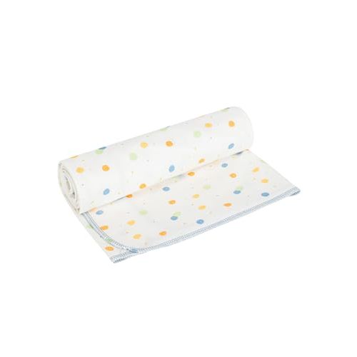 Under the Nile Organic Cotton Receiving Blanket, Blue Dots. 34" x 34"