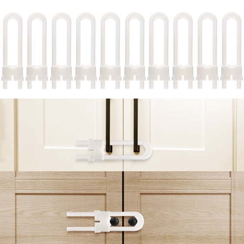 Cabinet Locks Baby Proofing,Baby Proofing Cabinets(10 Pack),Adjustable U-Shaped Child Proof Locks Cabinets,Child Proof Cabinet Latches,Child Safety Cabinet Locksfor Wardrobe,Drawer,Fridge