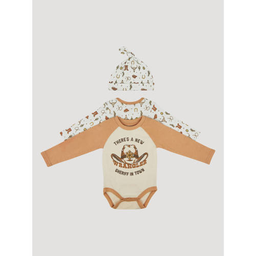 Wrangler Baby Bodysuits & Hat Set