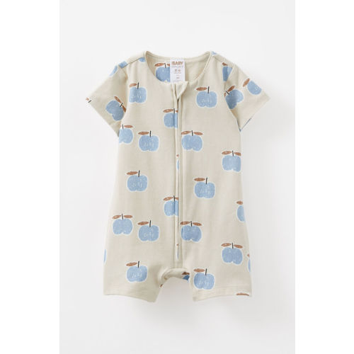 The Billie Short Sleeve Zip Romper | 0-3m