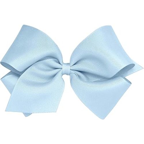Wee Ones Girls' Classic Grosgrain Hair Bows on a WeeStay No-Slip Hair Clip, Handmade, King, Light Orchid