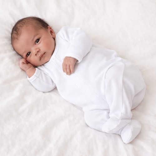 Newborn Baby White Footie - Soft Peruvian Pima Cotton Essentials – Magnolia Baby