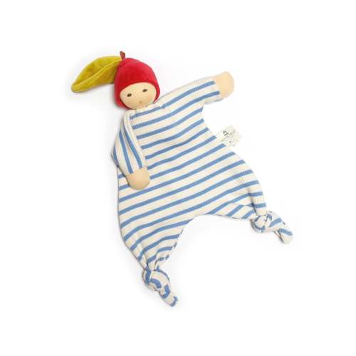 Poupée doudou biologique avec hochet - Petite pomme - Nanchen Natur