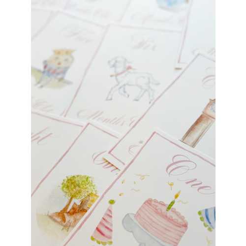 Nursery Rhyme Milestone Cards- Pink - Etsy