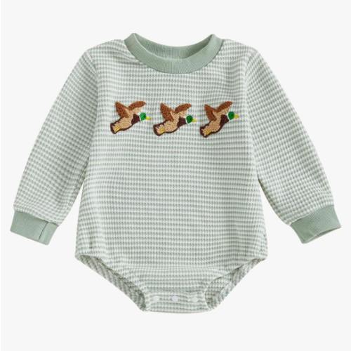 VISGOGO Unisex Baby Boy Girl Romper Waffle Newborn Infant Onesie Clothes Long Sleeve Bubble Oversized Romper Bodysuit Top