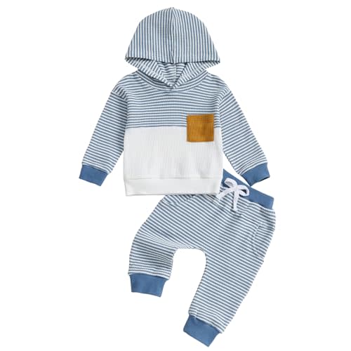 LIOMENGZI Infant Baby Boy Fall Winter Clothes Outfits Hooded Long Sweatshirt Pants Set Toddler Clothes 6 12 18 24 Months 2T