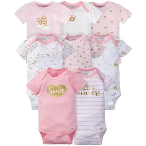 Gerber Baby Girls' 8-pack Short Sleeve Onesies Bodysuits