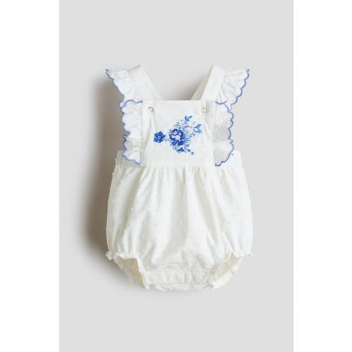 RUFFLE-TRIMMED COTTON ROMPER SUIT