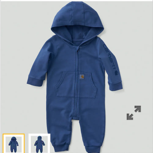 Boys' Long Sleeve Re-Engineered Garment Dye Hooded Coverall (Baby) | Licensed | Carhartt