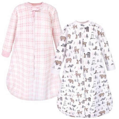 Hudson Baby Infant Girl Premium Quilted Long Sleeve Sleeping Bag and Wearable Blanket, Winter Forest 2-Pack, Size: 0-6 months
