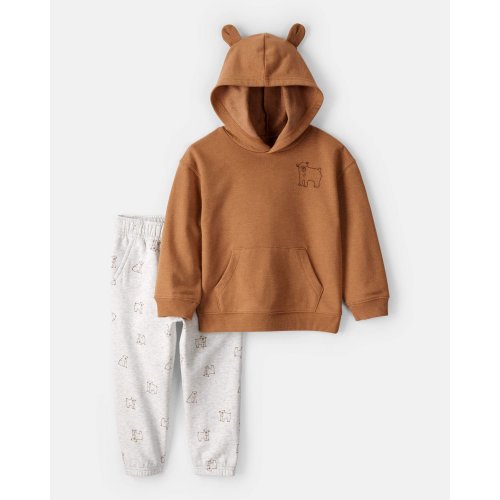 Toddler Boy DayDream Fleece Bear Print Long-Sleeve Tee & Pant Set - Brown - Carter's | Carter's