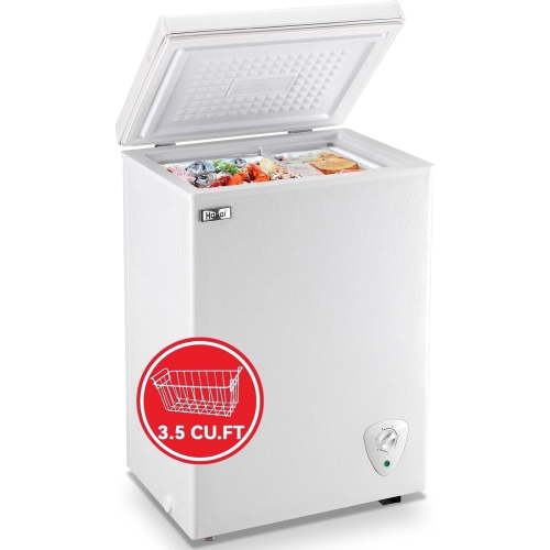 Chest Freezer Small Deep Freezers WANAI Mini Top Door Freezer Storage Basket 7 Temp Control White